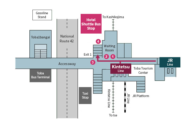 Map of the shuttle bus stop