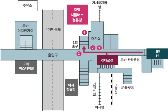Map of the shuttle bus stop