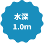 水深1.2m